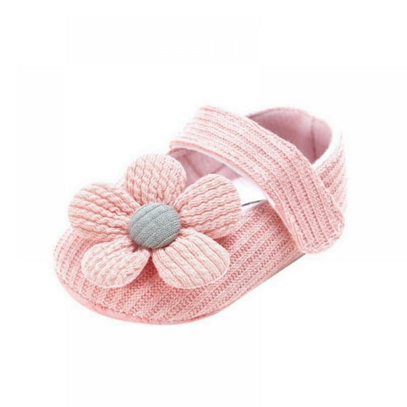 Baby Girls Mary Jane Flower Pincess Prewalker Christening Baptism Crib Shoes