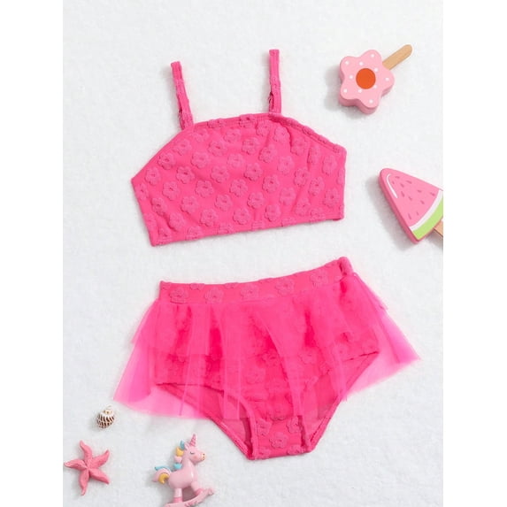 Baby Girls' Monochromatic Beach Swimsuit Set