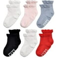 thumbnail image 1 of Baby-Girls Non Slip Ruffle Frilly Ankle Socks Pointelle (Pack of 3/6), 1 of 1