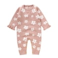 thumbnail image 1 of Baby Knit Romper Floral Printed Cotton Long Sleeve Boys Girls Ruffle Sweater Clothes Baby Jumpsuit Adorable Baby Daily Wear, 1 of 9