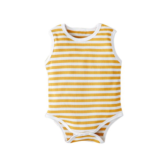 Baby Girls Onesies Stripe Sleeveless Round Neck Romper Tank Top Jumpsuits Unisex Boys Sports Clothes Cute One-Piece Playsuits For Babys