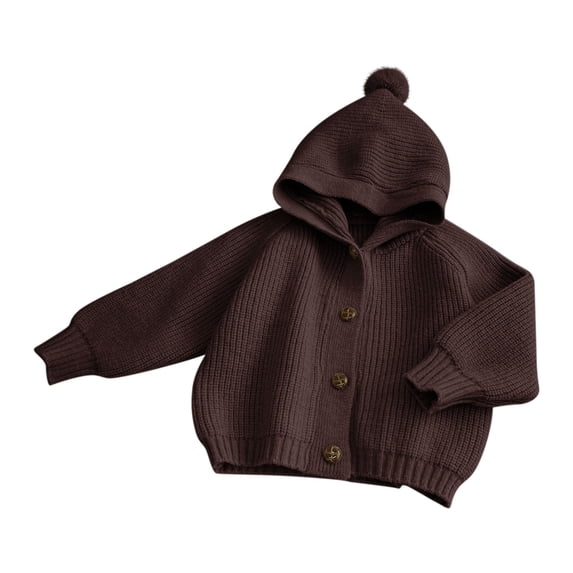 Baby Girls Open Front Hoodie Cardigan Long Sleeve Casual Oversized Sweatshirt Kids Winter Clothes Thick Chunky Sweater Coats