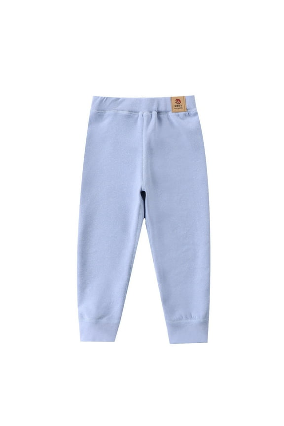 Baby Girls Organic Cotton Pants Boys' Comfort Pull on Bottoms Elastic Sweatpant Active Joggers for Toddler Kids (3-4 Years, Light Blue)