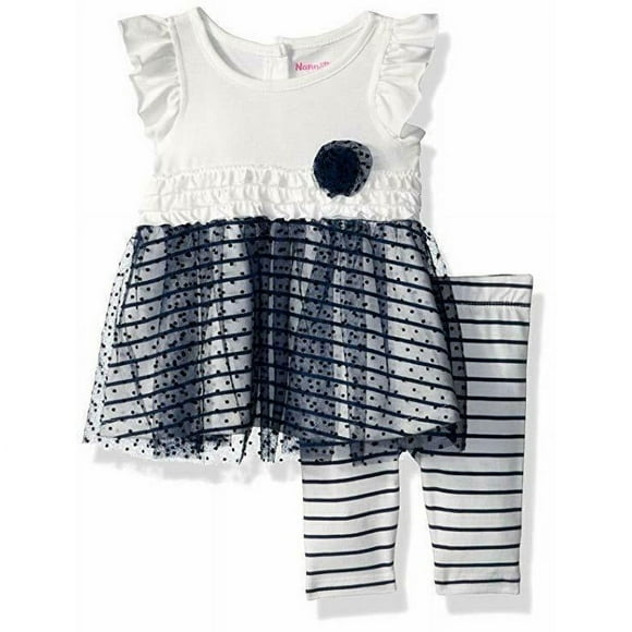 Baby Girls Outfit Nannette 2 Piece Empire Tunic and Leggings Outfit 12 Mths