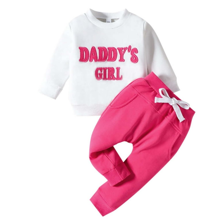 Baby Girls Outfits Piece Sets Daddy's Girl Long Sleeve Pullover