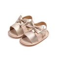 thumbnail image 1 of Baby Girls PU Anti-slip Bow-knot Crib Sandals Shoes, 1 of 5