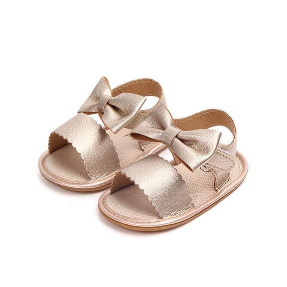 Baby Girls PU Anti-slip Bow-knot Crib Sandals Shoes