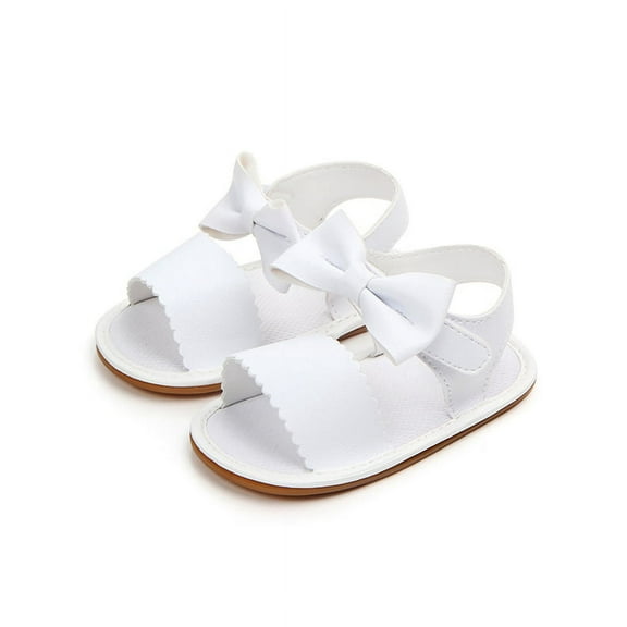Baby Girls PU Anti-slip Bow-knot Crib Sandals Shoes