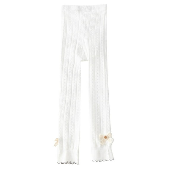 Baby Girls Pants Leggings Pcs Tights With Lace Bow Decoration Daily-Wear,White,12-18 Months