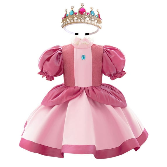 Baby Girls Peach Princess Dress w/Headband Party Fancy Tutu Dress