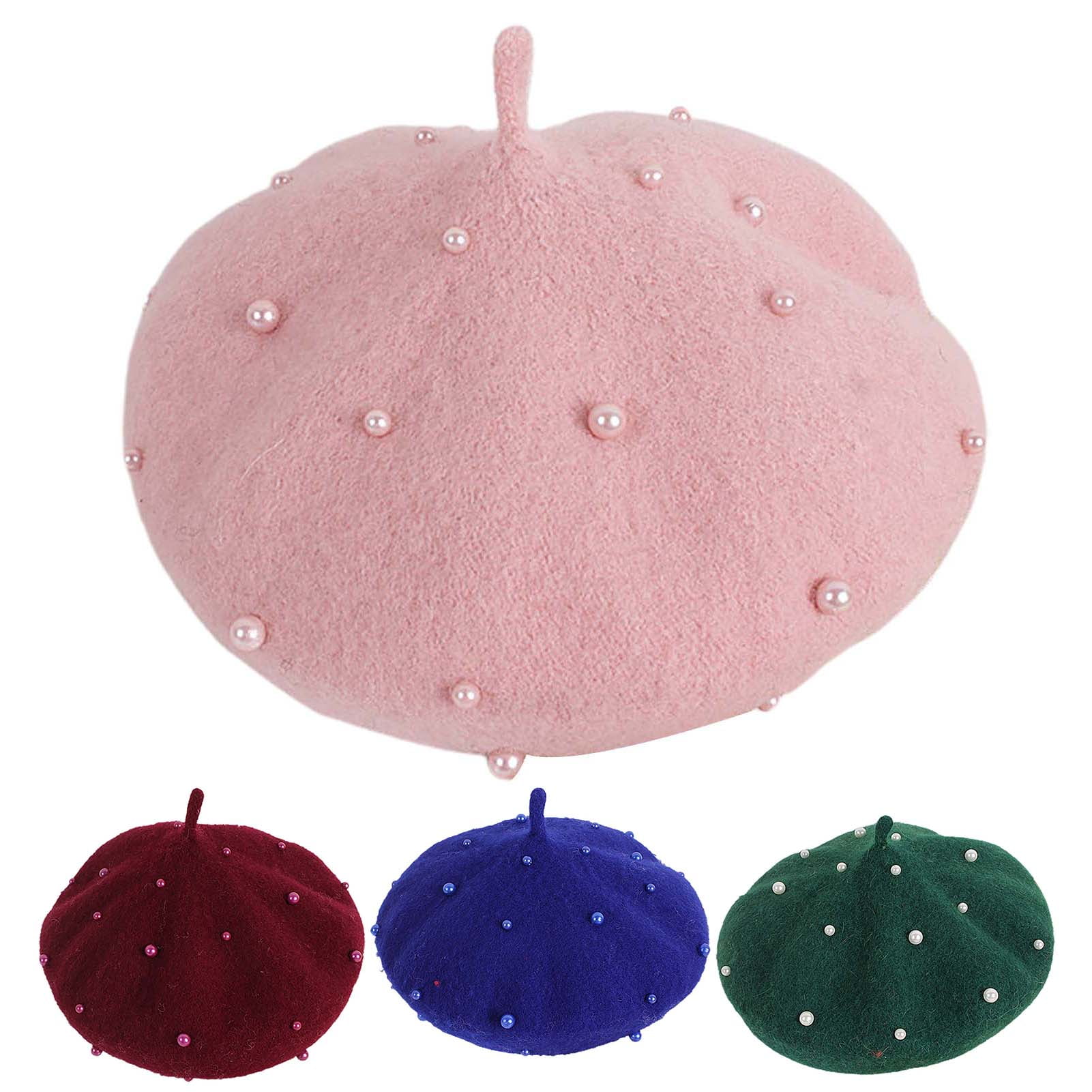 Baby Girls Pearl Beret Hats Sweet Pearl Beanie Hats Spring Summer ...