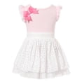 thumbnail image 1 of Baby Girls Pink White Knit Floral Cutouts Bottom Dress 12M, 1 of 2