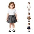 thumbnail image 1 of Baby Girls Pleated A Line Skirt Solid Color with Elastic Waistband Soft Toddler Casual Short Skirt, 1 of 5