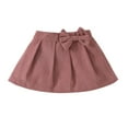 thumbnail image 1 of Baby Girls Pleated Skirt Cute Bow Short Dress Toddler Little Girls' Solid Color Ruched Skirts, 1 of 3