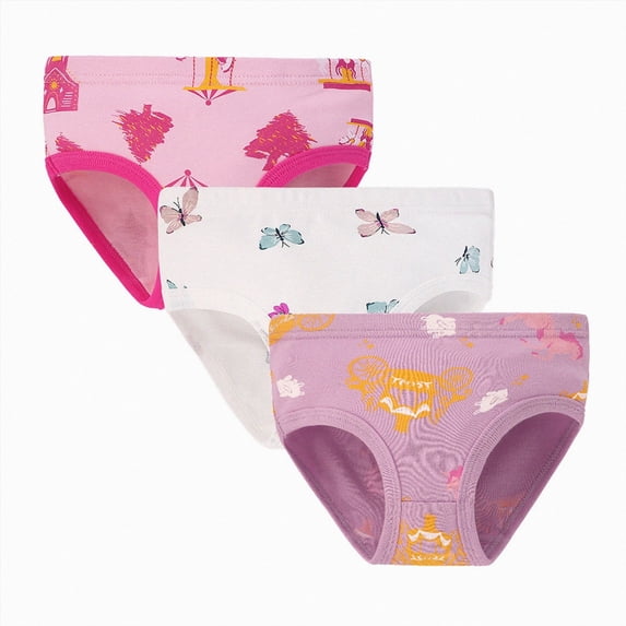 Baby Girls Potty Training Pants Kids Children Girls Underwear Cute Print Briefs Shorts Pants Underwear Trunks 3PCS For 18m 24m 2t 3t 18-24 Months,Sky Blue 18-24 Months,Sky Blue
