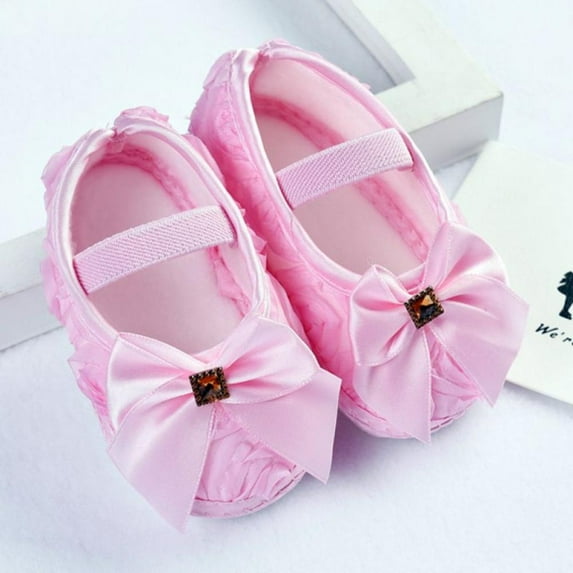 Baby Girls Princess Bowknot Soft Sole Cloth Crib Shoes Sneaker