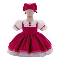 Baby Girls Princess Costume Dress Halloween Outfit with Scarf for Toddler 6-9 Month
