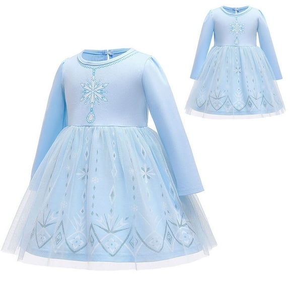 Baby Girls Princess Dress Long Sleeve Cinderella/Ariel/Elsa Party Dress 12M-5T
