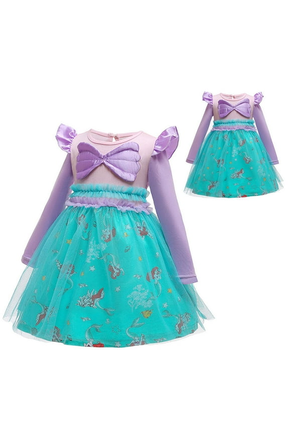 Baby Girls Princess Dress Long Sleeve Cinderella/Ariel/Elsa Party Dress 12M-5T