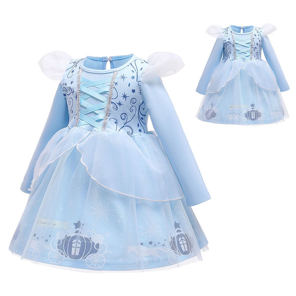 Cute Children's Long Sleeve Dress Baby Birthday Princess Dress