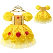 RONGKING Baby Girls Princess Onesie Dress Halloween Birthday Bodysuit Outfit with Headband for 18-24M