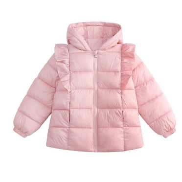 Baby Girls Puffer Coat Toddler Winter Coat Cute Bear Ear Hooded Jackets With Pockets Long Sleeve Light Winter Coats for Baby Toddler Girls Fall Jacket Warm Thick Clothes 18-24 Months
