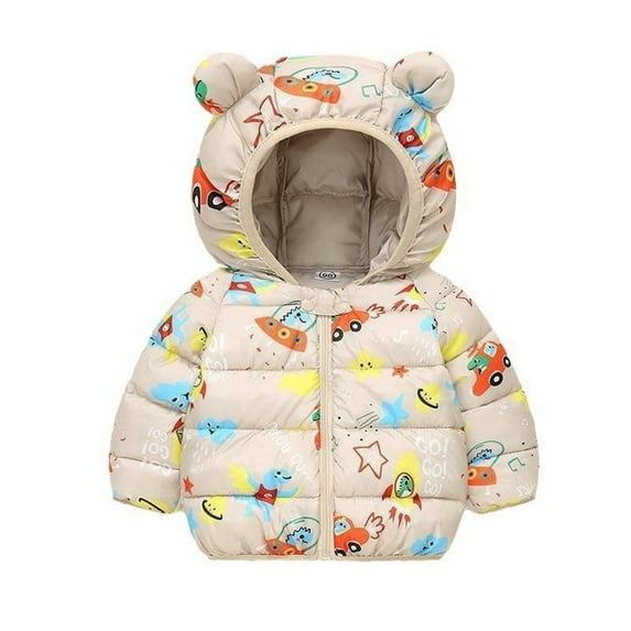 Baby Girls Puffer Coat Winter Coat Bear Ear Cute Jackets Lightweight Puffer Jacket for Kids Baby Girls Toddler Puffer Jacket Baby Girl Clothes Winter 18-24 Months