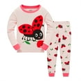 thumbnail image 1 of Baby Girls Pyjamas Ladybug Long Sleeve Sleepwear Toddler Winter 2 Piece Clothes Pink Nightwear Kids Cotton Pjs Sets 8T, 1 of 7