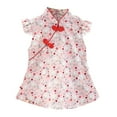 thumbnail image 1 of Baby Girls Qipao Cheongsam Sleeveless Floral Party Dress Outfits Toddler Short Dress Clothes Chinese, 1 of 4