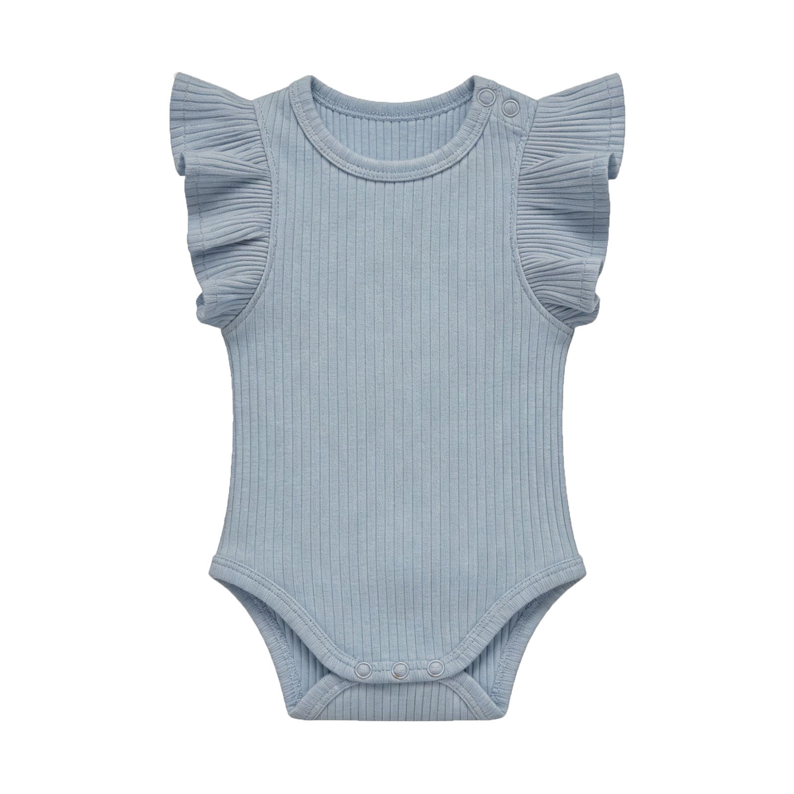 Baby Girls Ribbed Knit Bodysuits Summer Tank Style Sleeveless Rompers ...