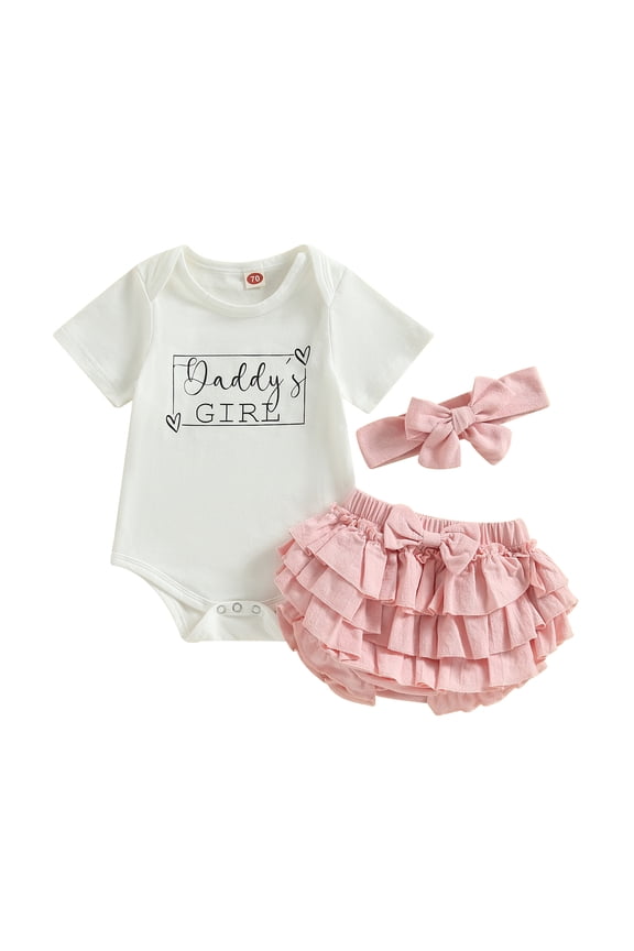 Baby Girls Romper Dress Set 3M 6M 12M 18M Letter Floral Got It from My Mama Print Ruffle Jumpsuits Clothes Shorts Outfits