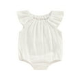 thumbnail image 1 of Baby Girls Romper, Sleeveless Off-shoulder Solid Infant Bodysuit Summer Clothes for Casual Daily, 1 of 10