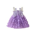 thumbnail image 1 of Baby Girls Romper, Sleeveless Pleated Butterfly Tulle Patchwork A-line Dress for Party 6M 12M 18M 24M, 1 of 9