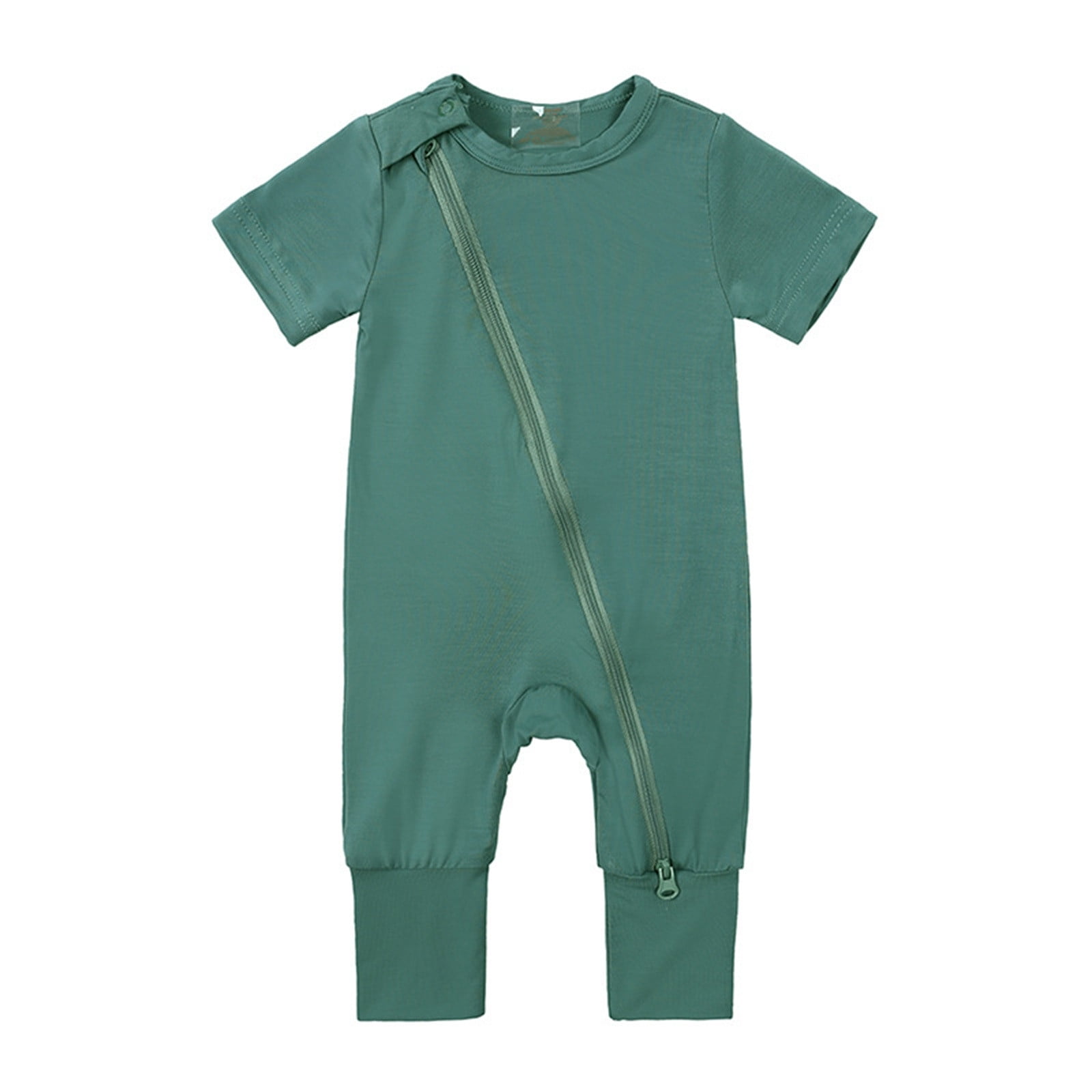 Teach Leanbh Baby Boys Girls 2 Pack 2 Way Zipper Footless Pajamas Cotton Short...