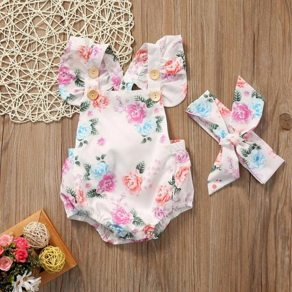 Baby Girls Rompers, Uccdo Infant Baby Bodysuits, One-Pieces, Newborn-12M, 12-24M, 1-5T, Clearance