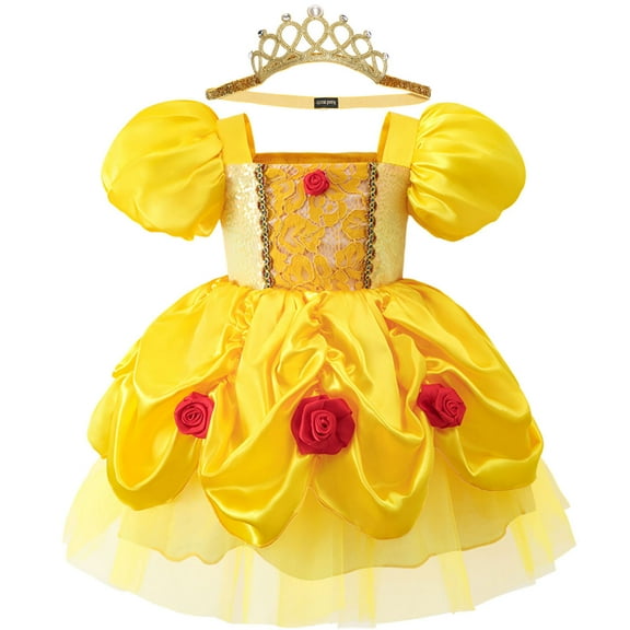 Baby Girls Rose Princess Costume Romper Halloween Outfits, Size for 6-9 month