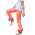 thumbnail image 1 of Baby Girls Ruffle Leggings Cotton Stretchy Tiered Frill Hem Skinny Pants for Birthday Party Holiday Gift Outfits, 3T-12Y, 1 of 9