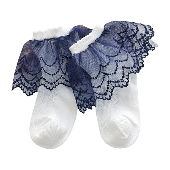 Baby Girls Ruffle Socks Cute Ankle Dress Socks Breathable Walking Sock