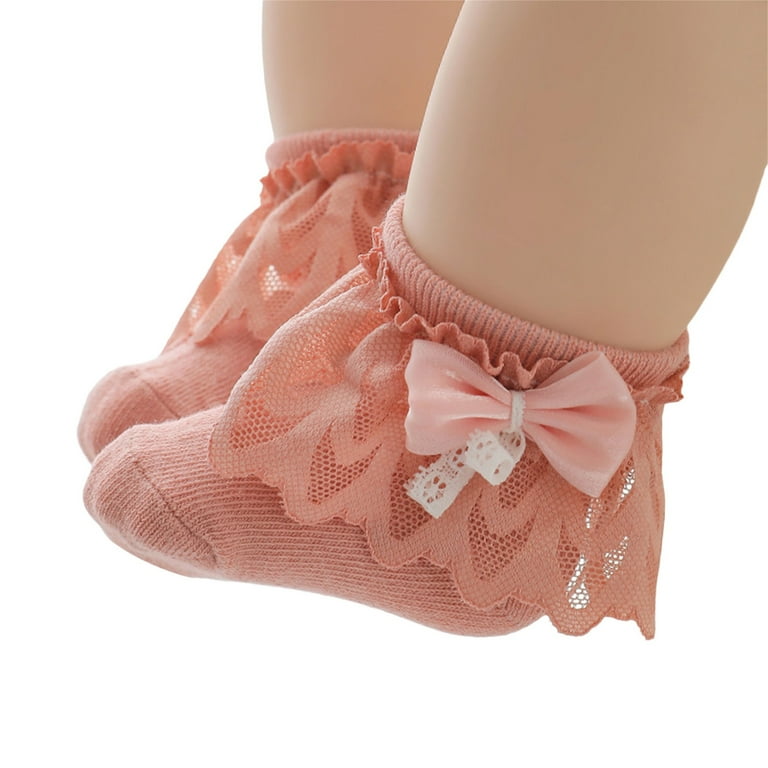 Baby Girls Ruffle Socks, Frilly Lace Ankle Socks Kids Princess Socks