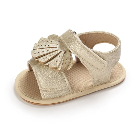 Baby Girls Sandal Summer Toddler Slipper Shoes 0-24 months Newborn Baby Summer Sandals Bow Soft Sole Crib Shoes Kids Anti-slip Prewalker Gold 0-6 Months