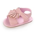 thumbnail image 1 of Baby Girls Sandal Summer Toddler Slipper Shoes 0-24 months Newborn Baby Summer Sandals Bow Soft Sole Crib Shoes Kids Anti-slip Prewalker Pink 6-12 Months, 1 of 6