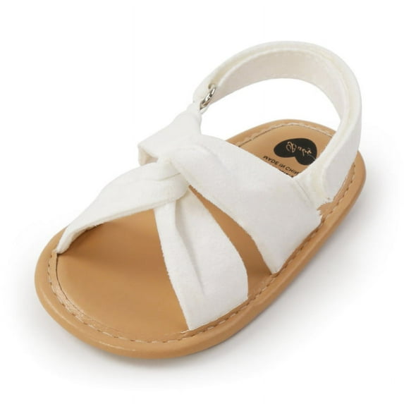 Baby Girls Sandals, 0-18M Newborn Cute Soft Sole Flat Shoes Infant Non-Slip First Walkers Solid Color Summer Sandals