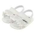 thumbnail image 1 of Baby Girls' Sandals Tassel Flowers Fish Mouth Open Toe Soft Sole Princess Shoes for Girls Size 3-6 Months, 1 of 5