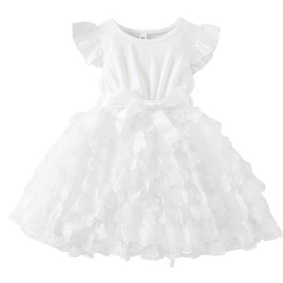 Baby Girls Sequins Tutu Dress Polka Dots Princess Evening Gown,Color White,Size 1-2Years