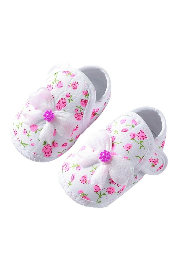 Baby Girls Shoes Cute Flower Heart Bow Cotton Socks Slippers Indant Toddler Booties Spring Summer