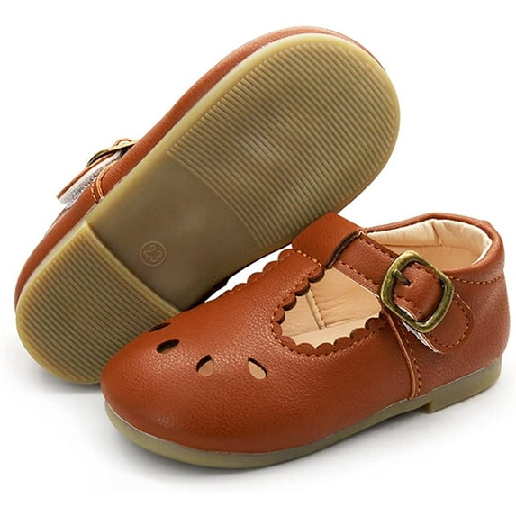 Baby Girls Shoes Mary Jane Flats Bowknot Non-Slip Toddler Girl Dress Shoes First Walkers Princess Wedding Shoes