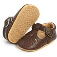 thumbnail image 1 of Baby Girls Shoes Mary Jane Flats Shoes Anti-Slip Soft Rubber Sole Toddler First Walkers Princess Dress Shoes, 1 of 6