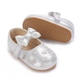 thumbnail image 1 of Baby Girls Shoes Soft Sole Mary Jan Flats Princess Dresses Shoes PU Cute Bow Prewalker, 0-18M, 1 of 8