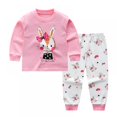 thumbnail image 1 of Baby Girls Shoulder Button Cartoon Long-sleeved Tops+ Print Pants Underwear/pajamas/Homewear Suit, 1 of 3