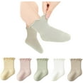 thumbnail image 1 of Baby Girls Socks Newborn Frilly Ruffle Cotton Infant Cute Princess Socks for Toddler Dress 5 Pairs, 1 of 7
